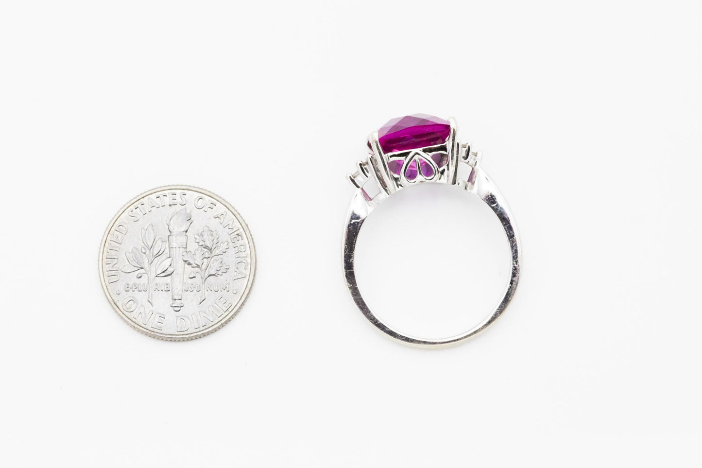 Ruby and Diamond Ring Set in 14K White Gold