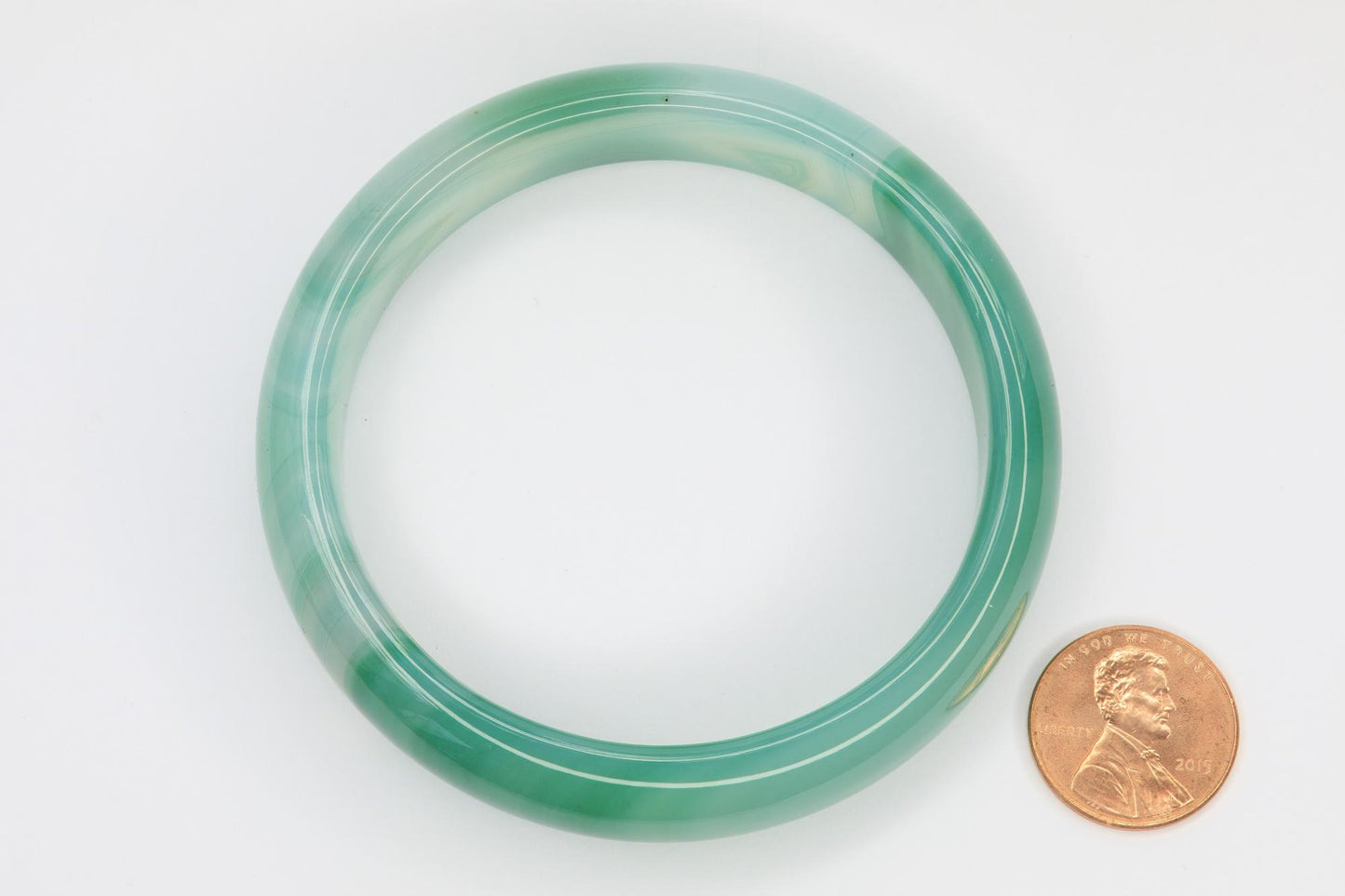 Stunning Translucent Luminous Jadeite Jade Bangle Bracelet