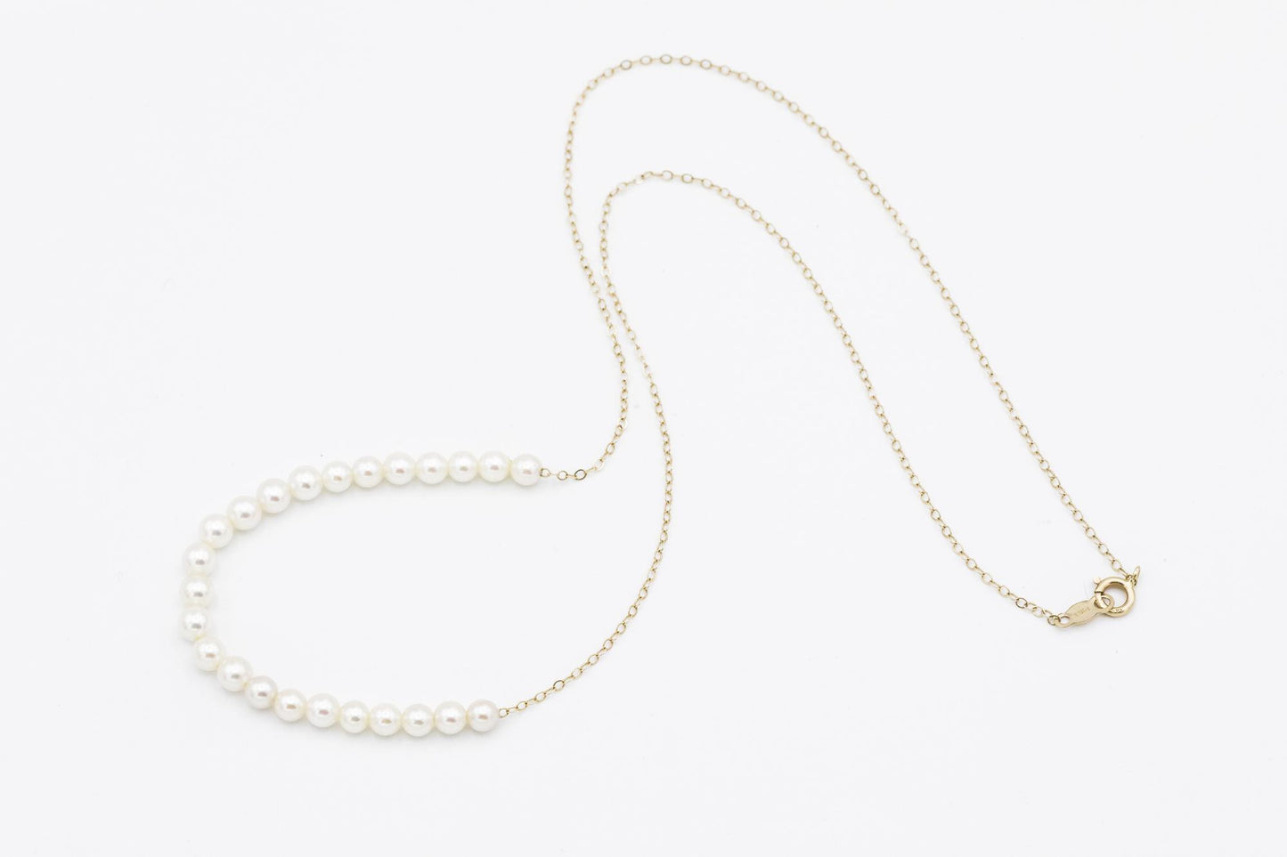 Cultured Pearl Smile Necklace in 14K Gold