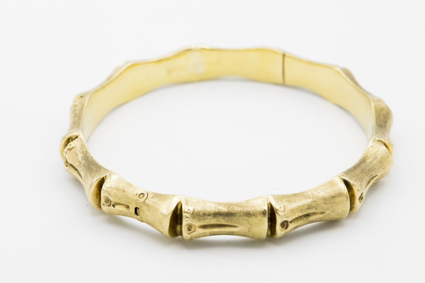 Vintage 18K Bamboo Hinged Bracelet