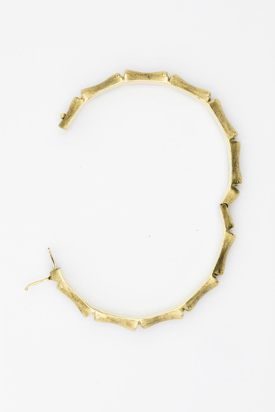 Vintage 18K Bamboo Hinged Bracelet