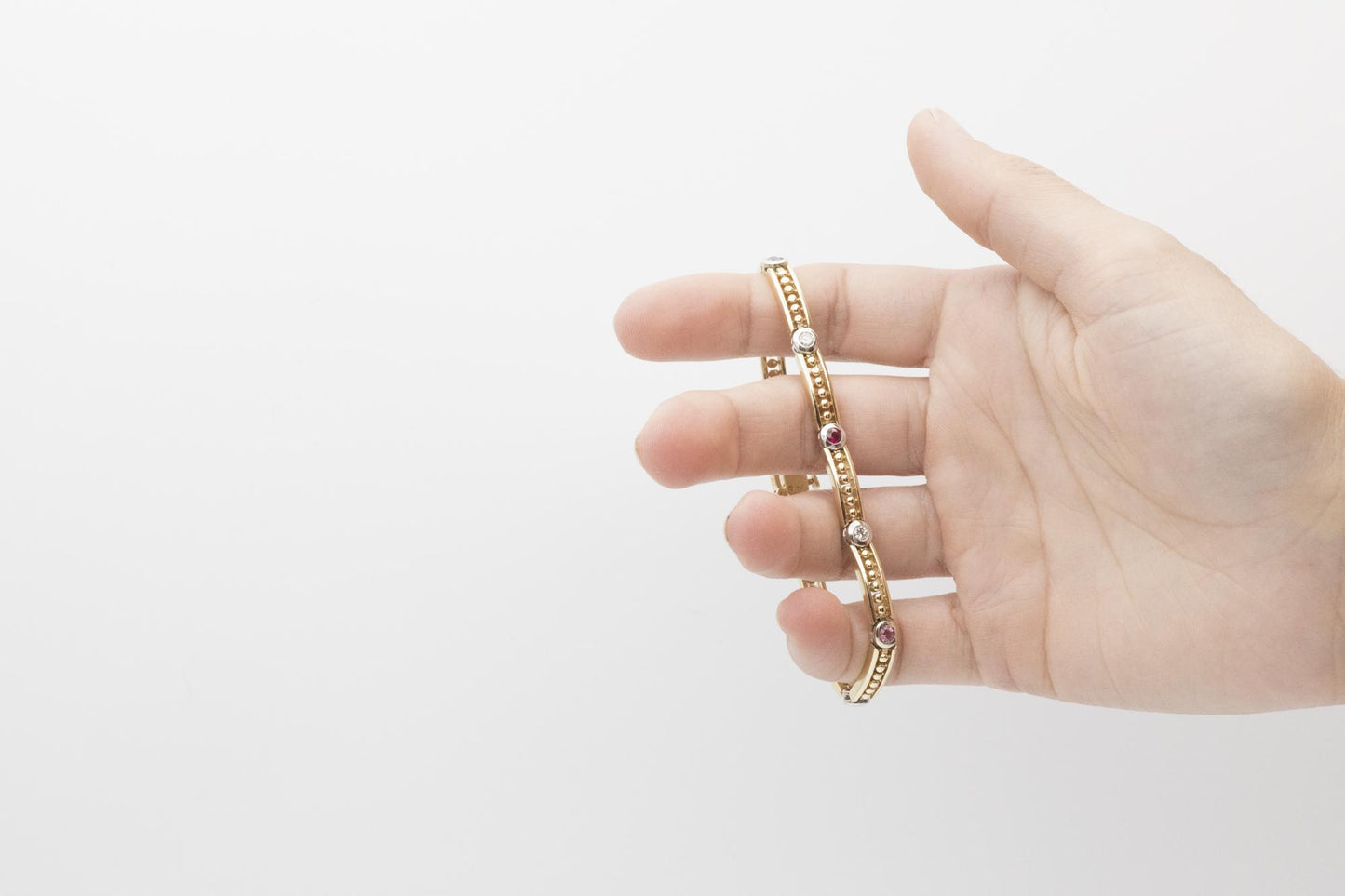 Fabulous 14K Diamond, Ruby, Citrine, Topaz, & Aquamarine Bracelet