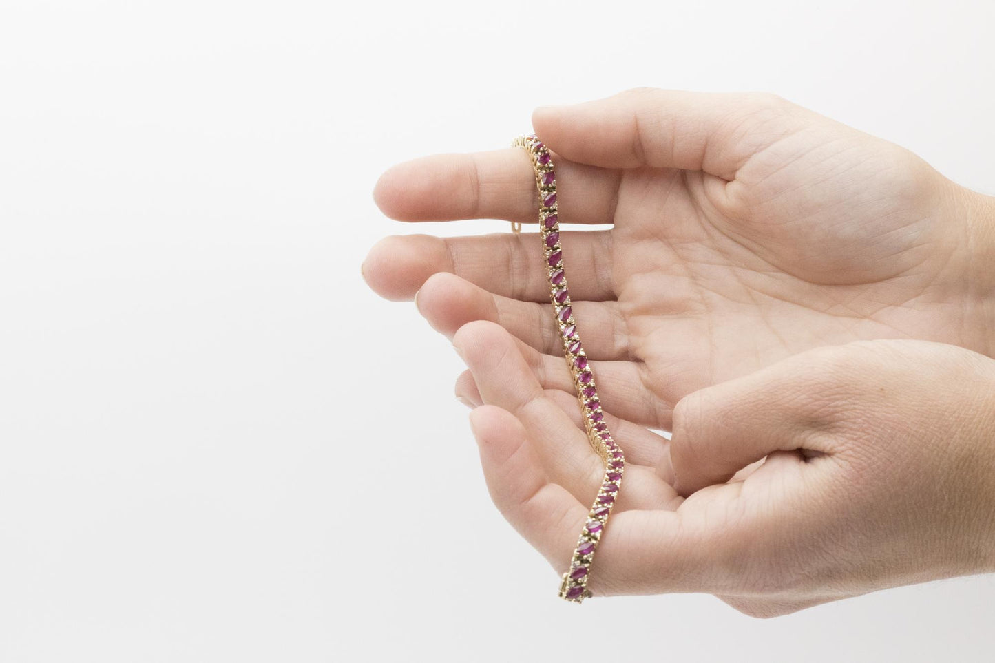 14K Ruby and Diamond Tennis Bracelet
