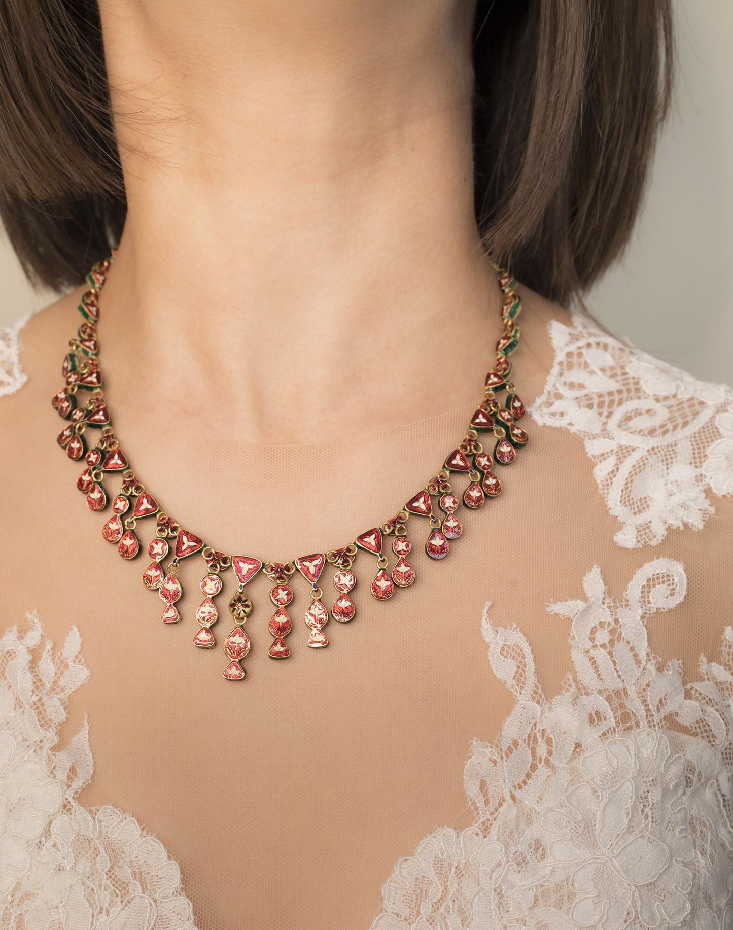 20K Indian Kundan Diamond Choker Necklace