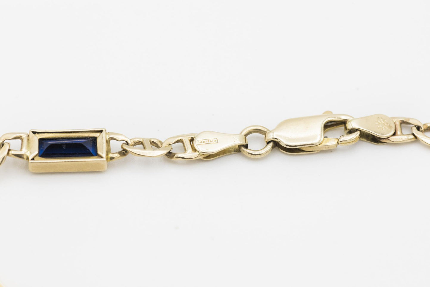 14K YG Multi-Gem Bracelet with Mariner Links