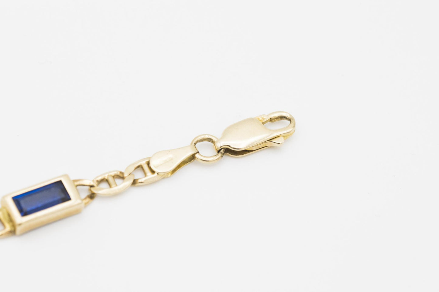 14K YG Multi-Gem Bracelet with Mariner Links