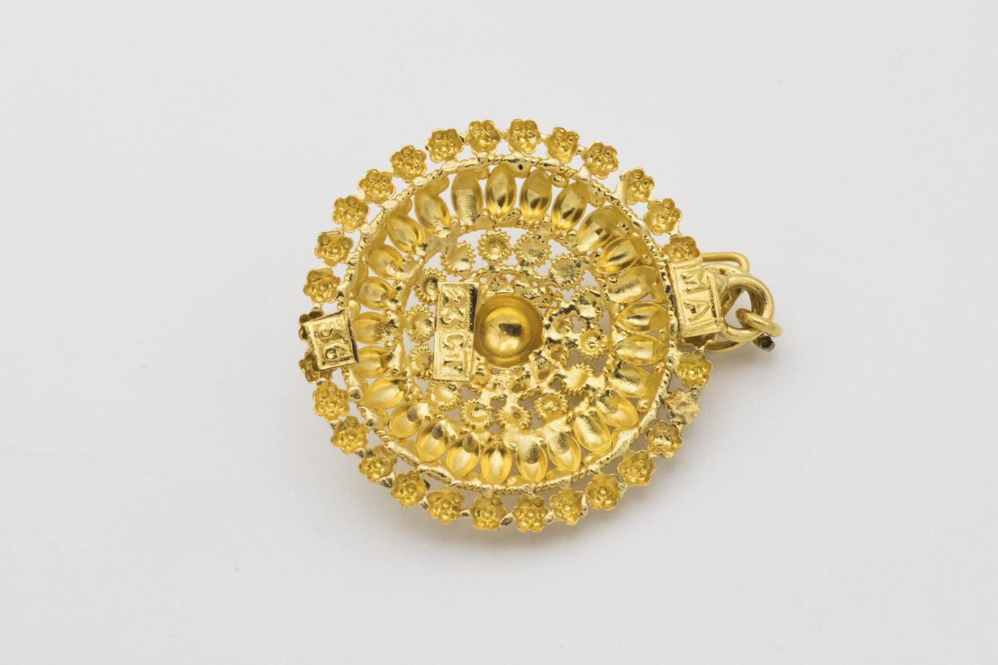 Gorgeous 23K Circle Pendant on 22K Bale