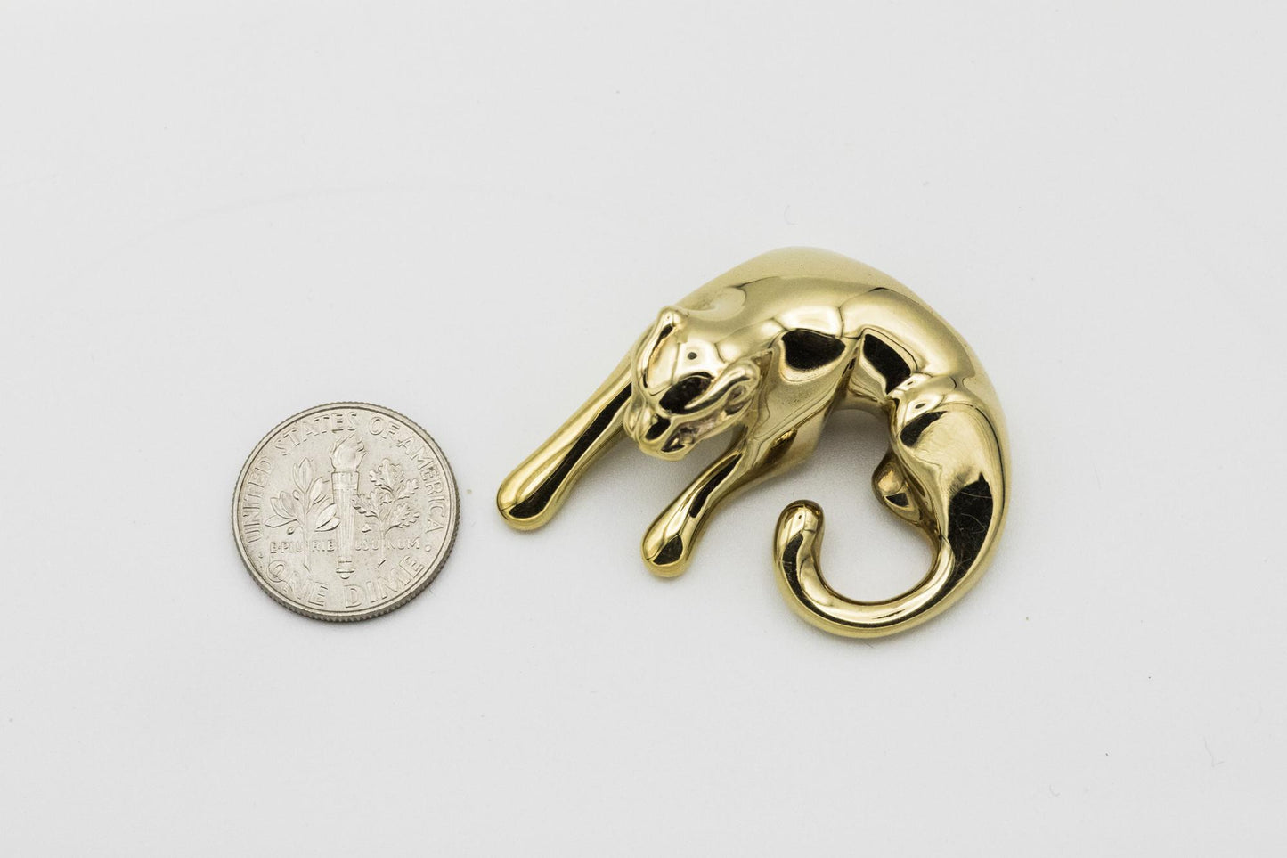 Fabulous 14K Panther Slide Pendant