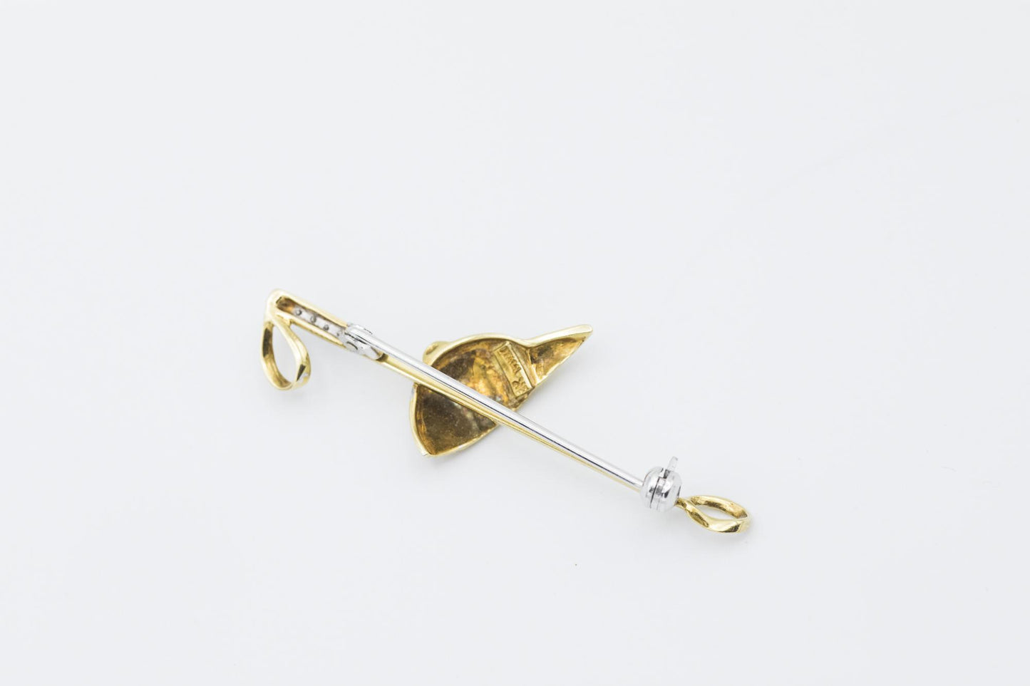 18K YG Jockey Helmet & Crop Brooch