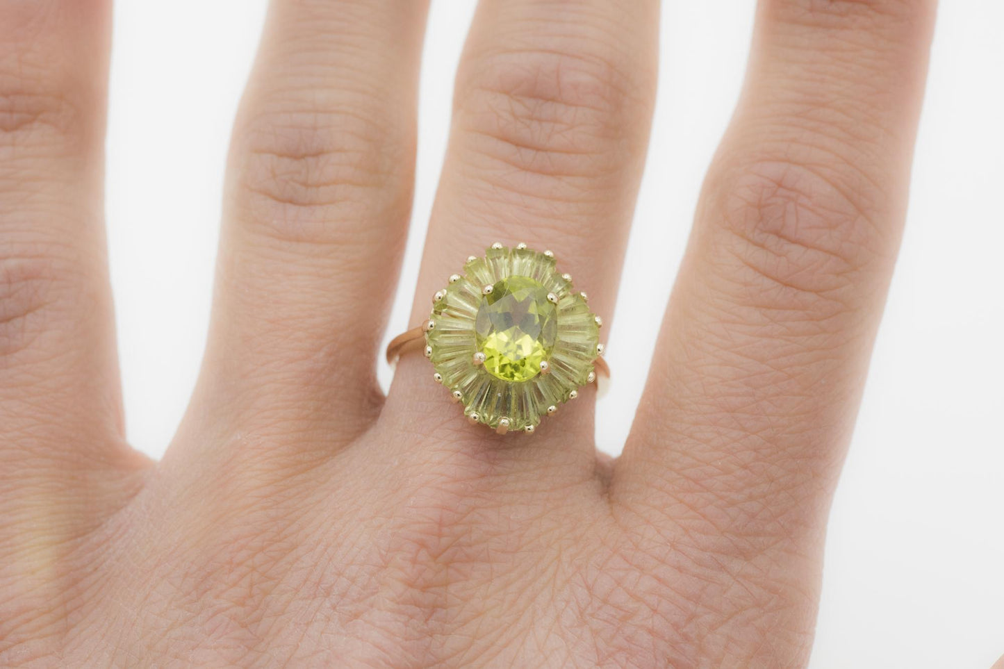 14K YG Peridot Statement Ring