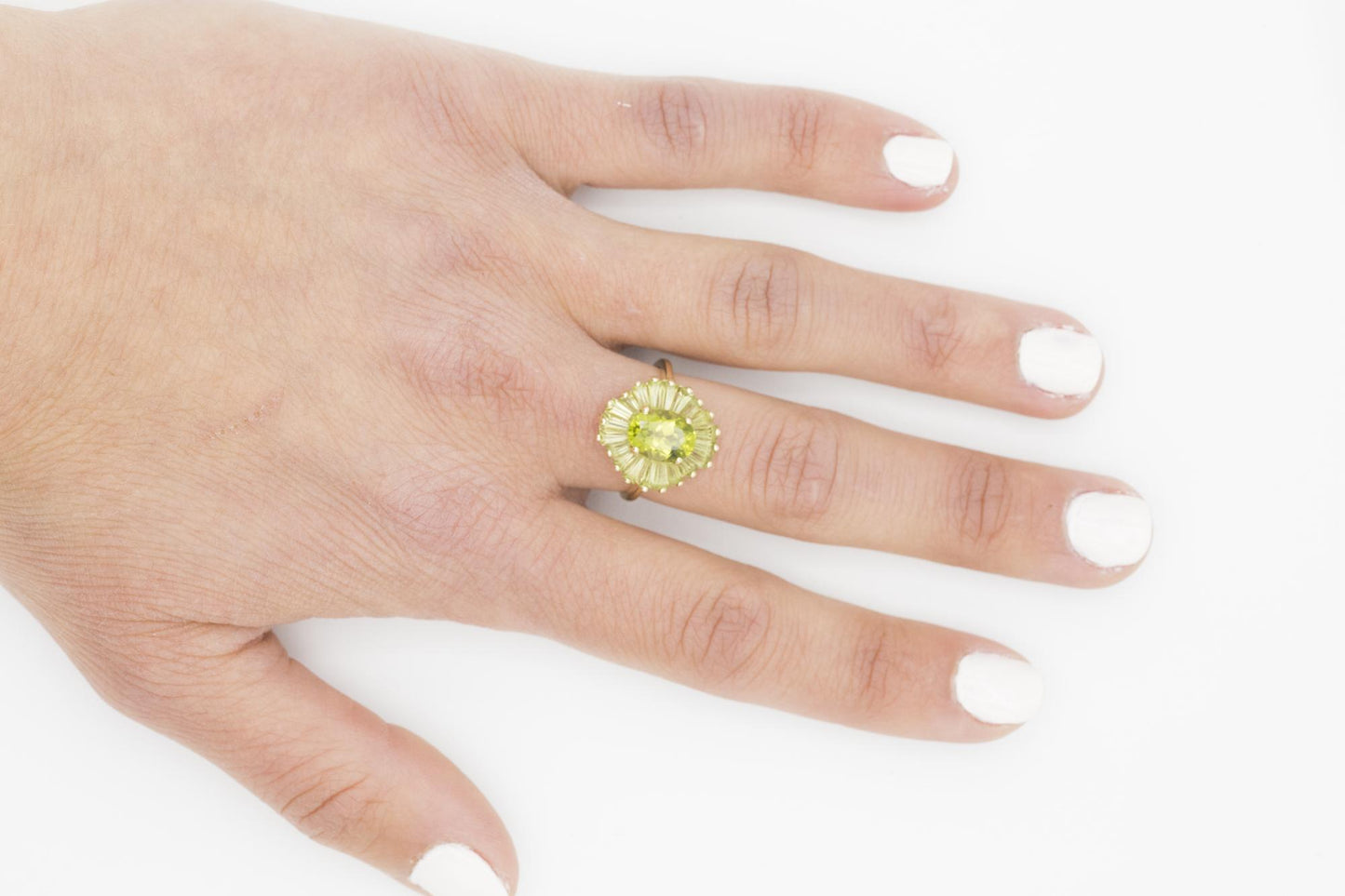 14K YG Peridot Statement Ring