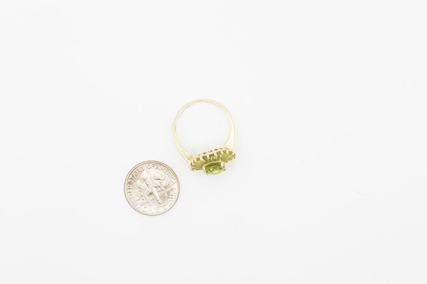 14K YG Peridot Statement Ring