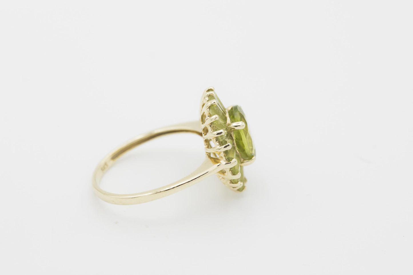 14K YG Peridot Statement Ring
