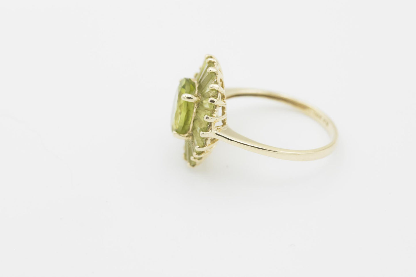 14K YG Peridot Statement Ring