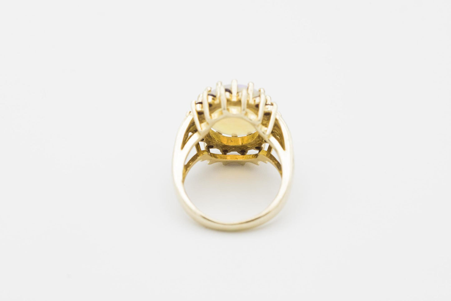 14K Yellow Gold Opal-Ruby Ring