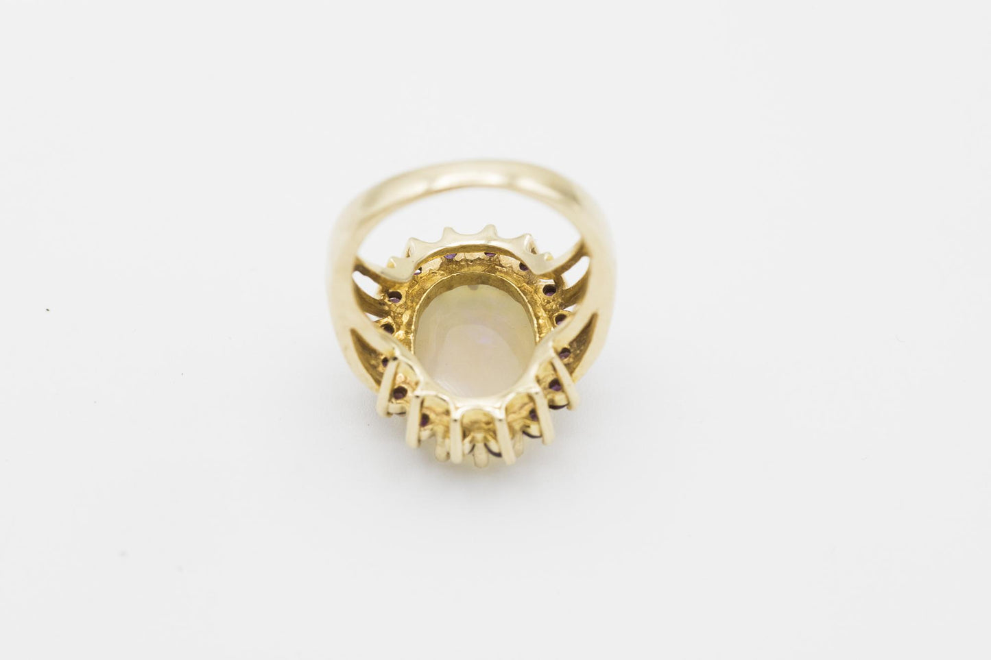 14K Yellow Gold Opal-Ruby Ring