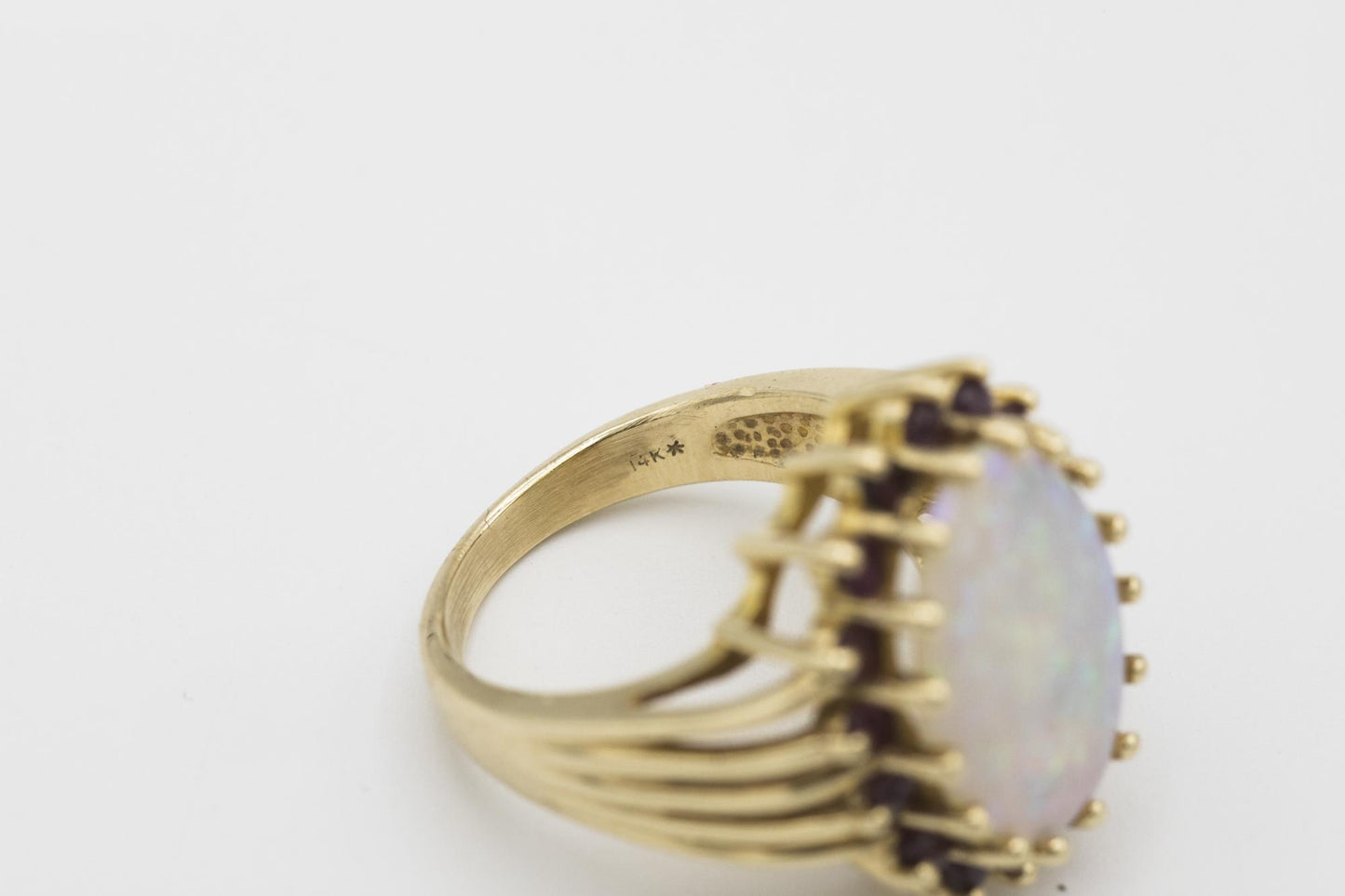 14K Yellow Gold Opal-Ruby Ring