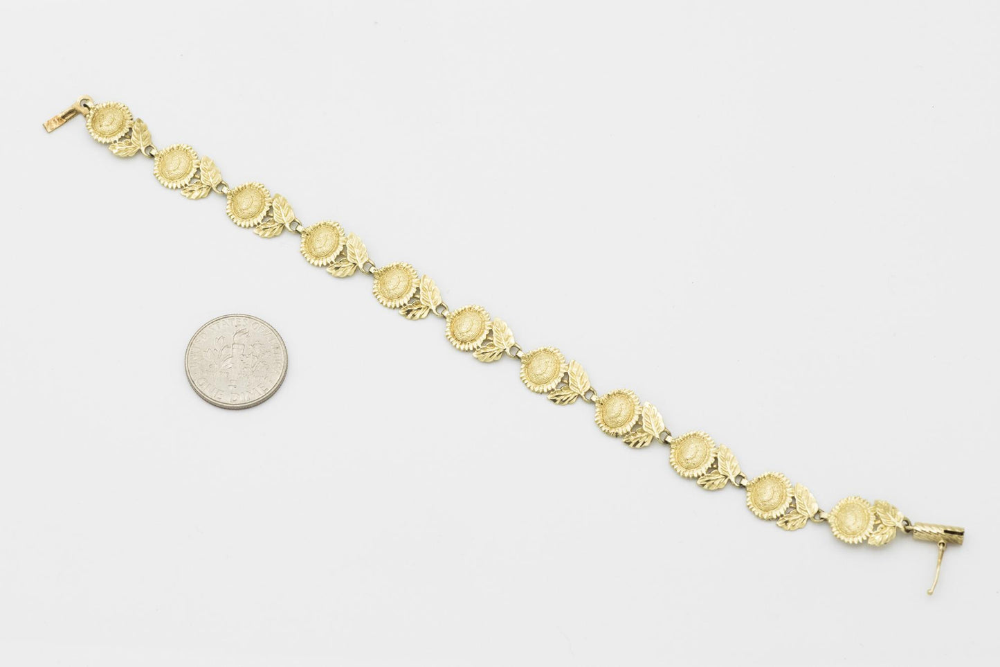 14K Yellow Gold Sunflower Bracelet