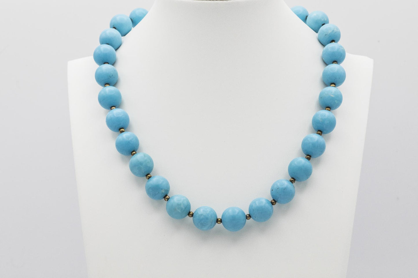 Turquoise Beaded Necklace with 14K Clasp