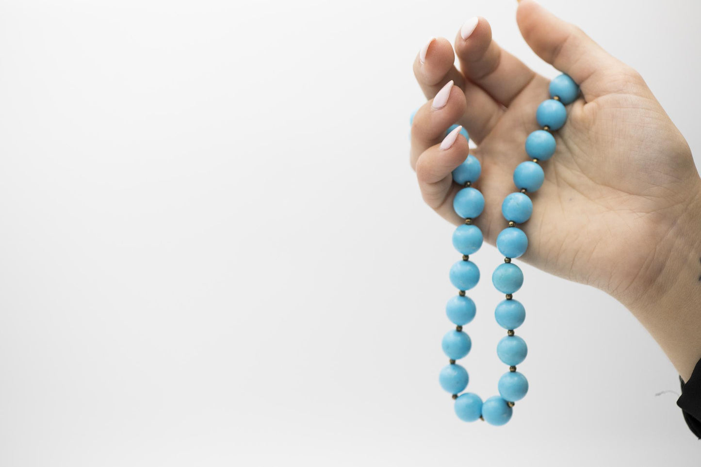 Turquoise Beaded Necklace with 14K Clasp