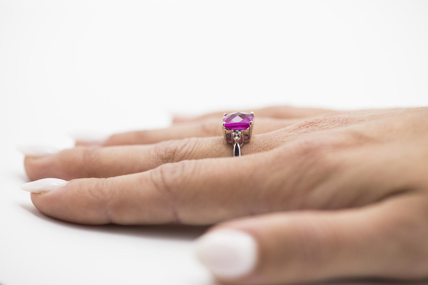 Ruby and Diamond Ring Set in 14K White Gold