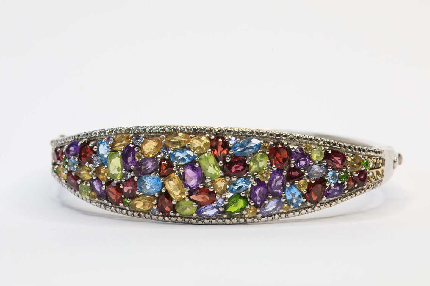 Multi-Gem Sterling Silver Bracelet