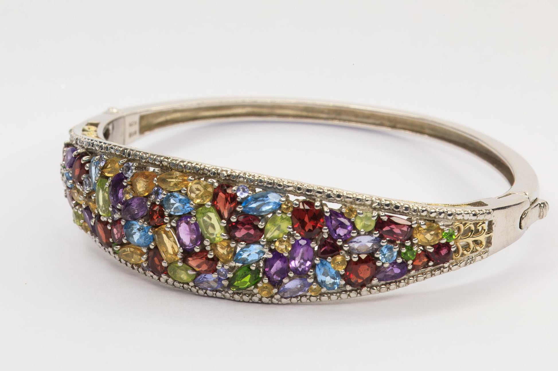 Multi-Gem Sterling Silver Bracelet