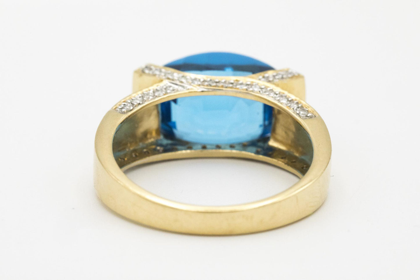 Blue Topaz & Diamond Statement Ring