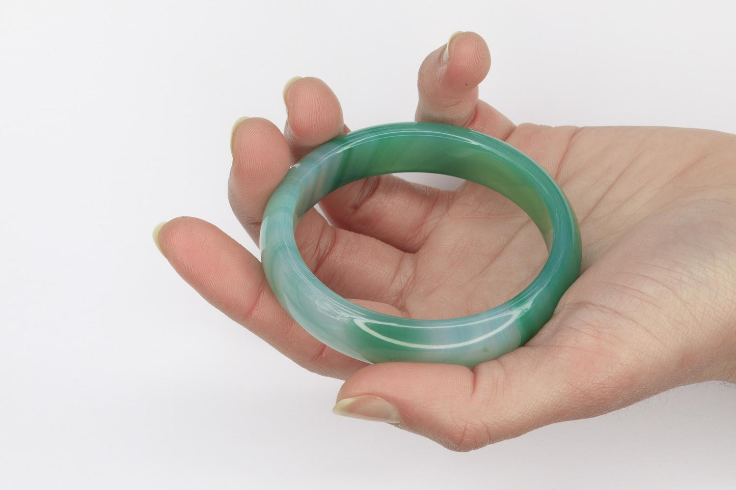 Stunning Translucent Luminous Jadeite Jade Bangle Bracelet