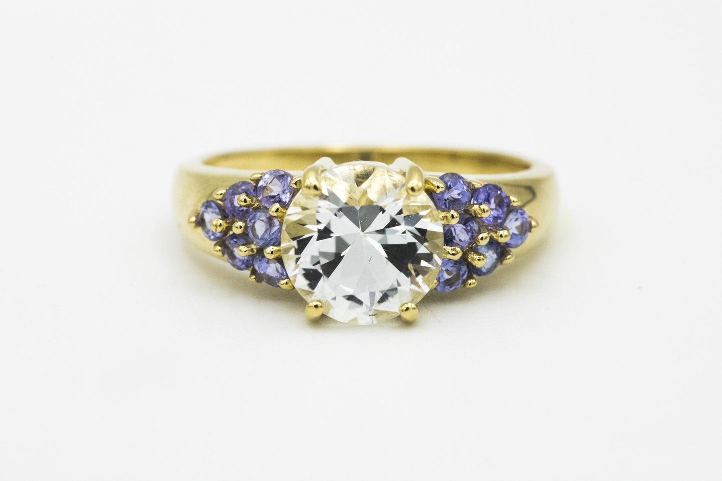 Gorgeous Aquamarine-Tanzanite Ring in 14K Gold