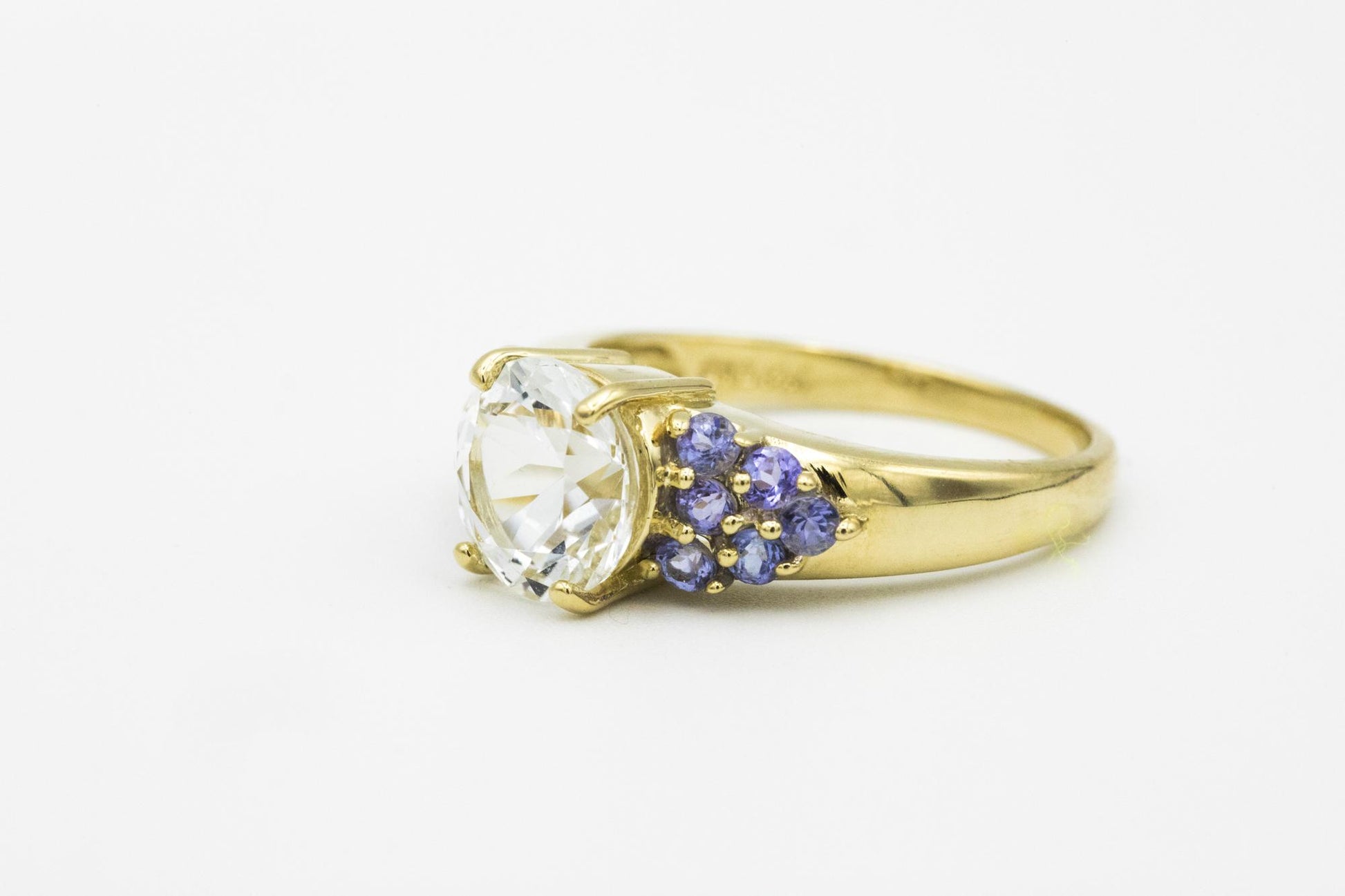 Gorgeous Aquamarine-Tanzanite Ring in 14K Gold