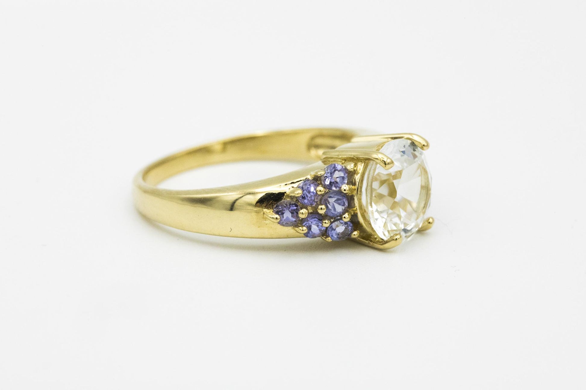 Gorgeous Aquamarine-Tanzanite Ring in 14K Gold