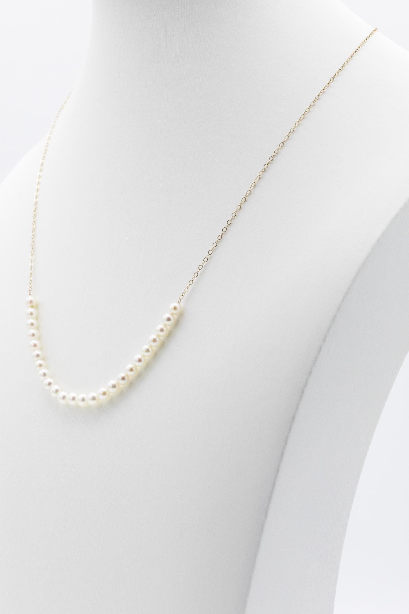 Cultured Pearl Smile Necklace in 14K Gold