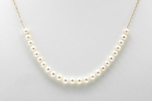 Cultured Pearl Smile Necklace in 14K Gold