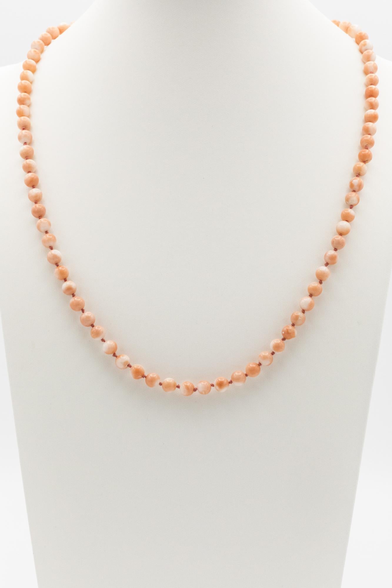 Beautiful Coral Beaded Necklace with 14K Clasp