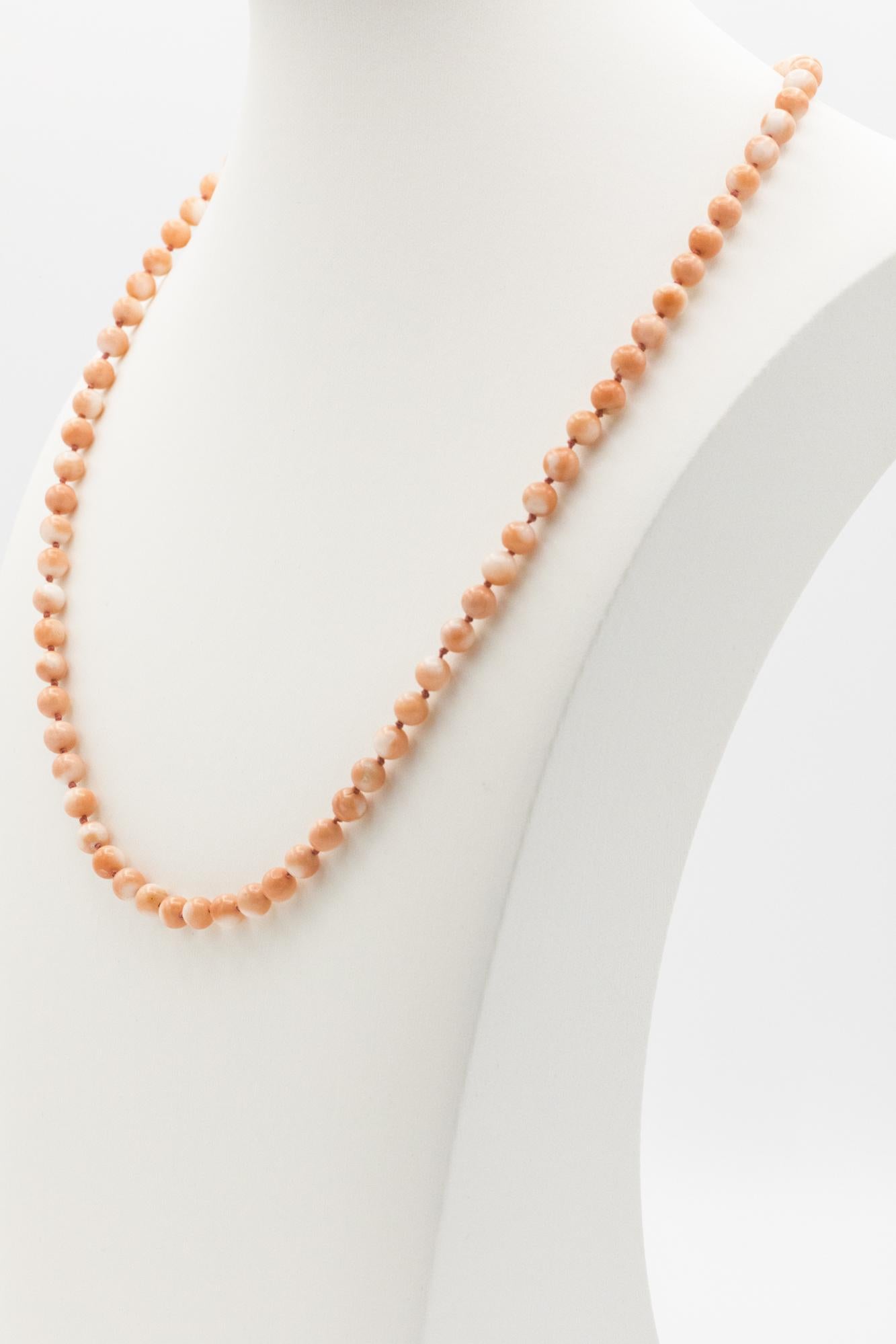 Beautiful Coral Beaded Necklace with 14K Clasp