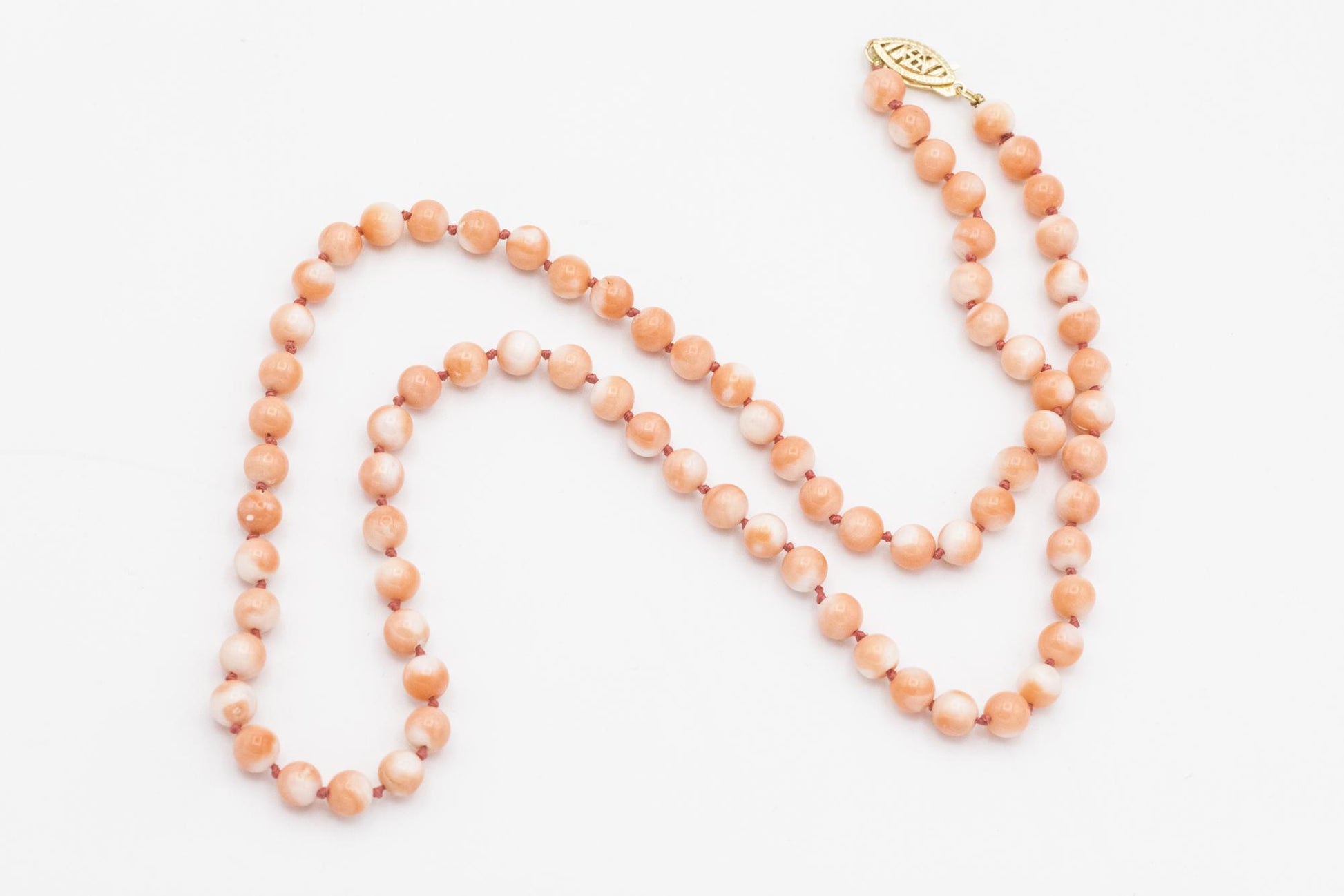 Beautiful Coral Beaded Necklace with 14K Clasp