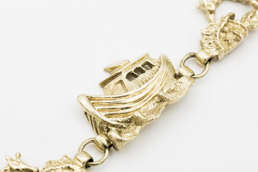 Vintage 14K Multi-link Noah's Ark Bracelet