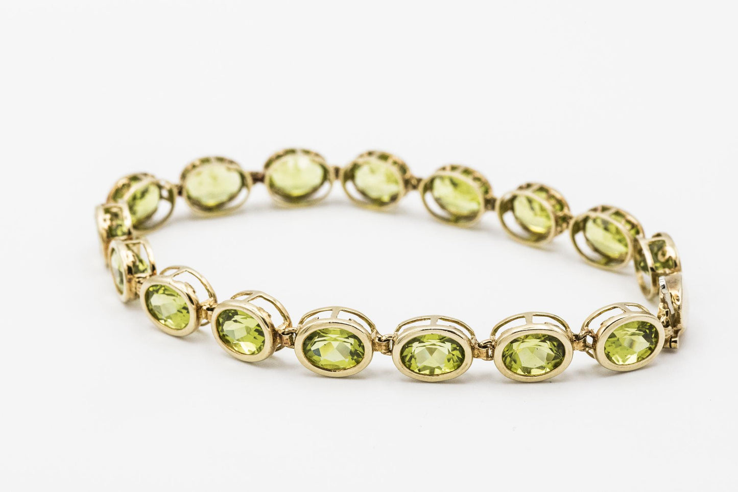 14K Gold Peridot Tennis Bracelet