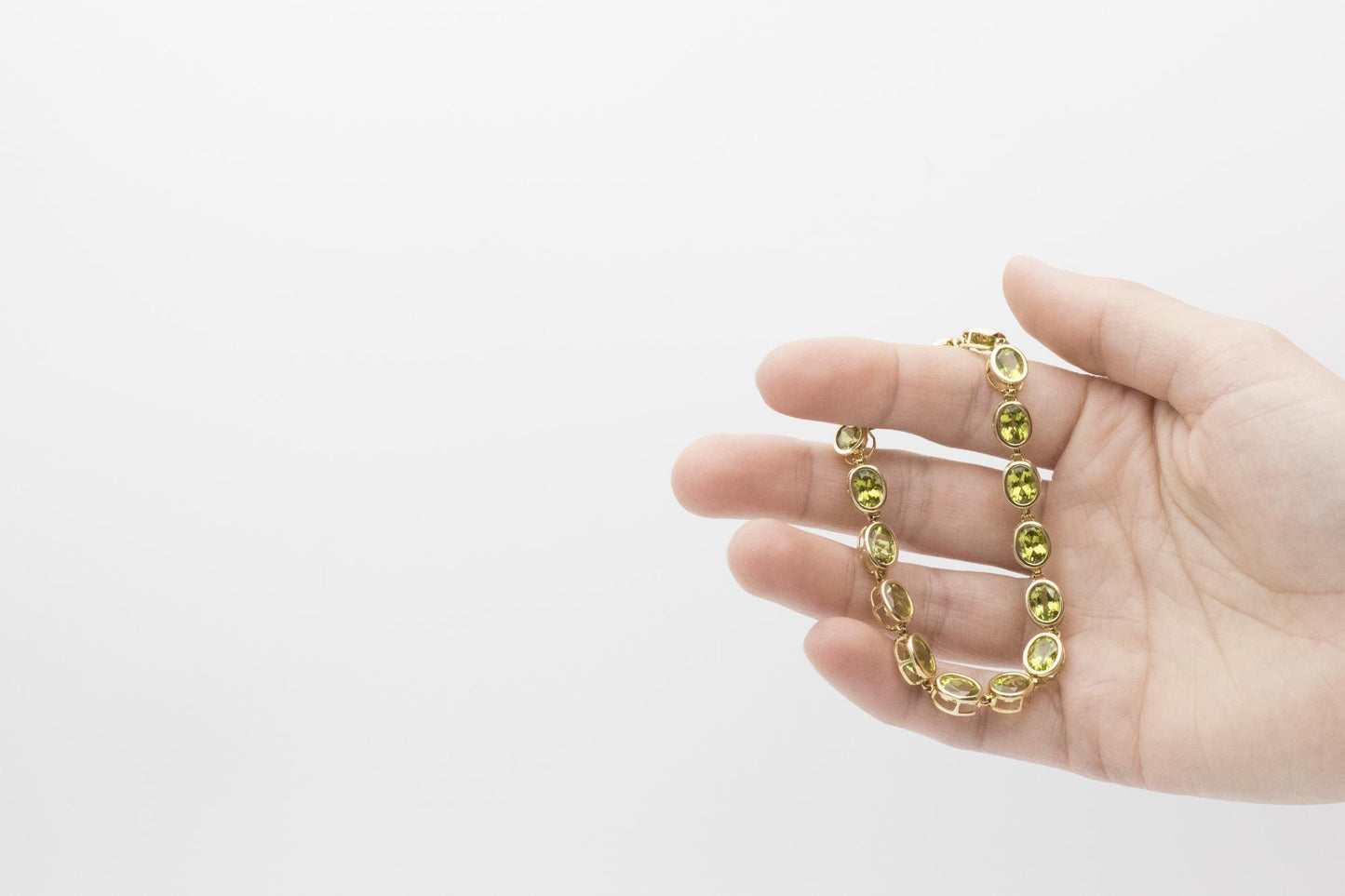 14K Gold Peridot Tennis Bracelet