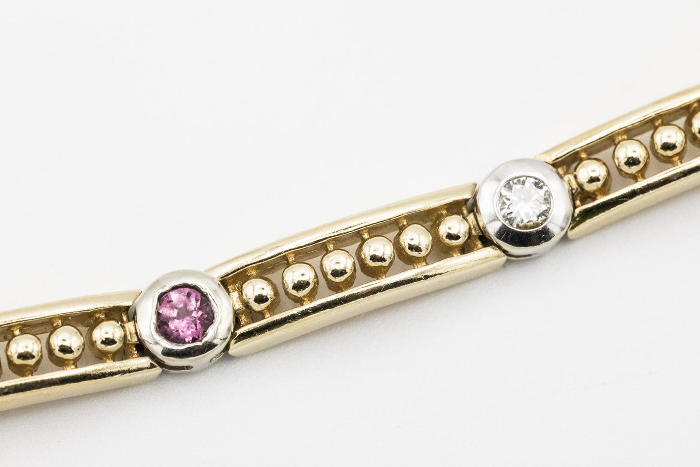 Fabulous 14K Diamond, Ruby, Citrine, Topaz, & Aquamarine Bracelet