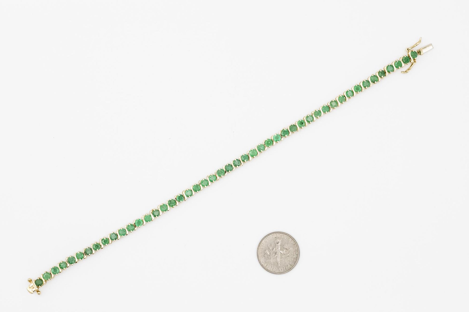 14K Emerald Tennis Bracelet