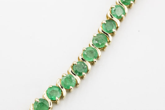 14K Emerald Tennis Bracelet