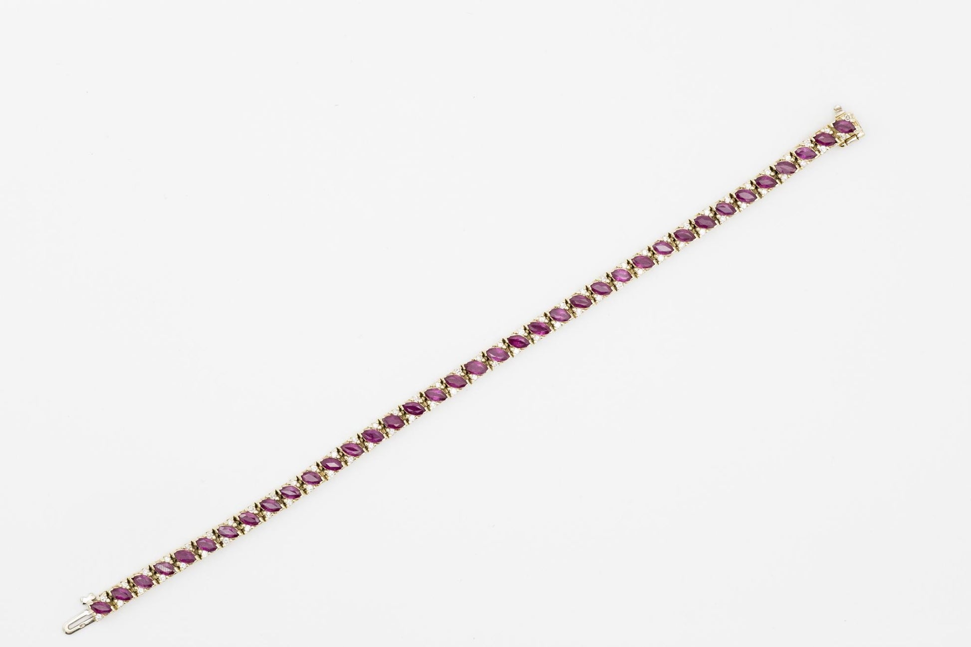 14K Ruby and Diamond Tennis Bracelet