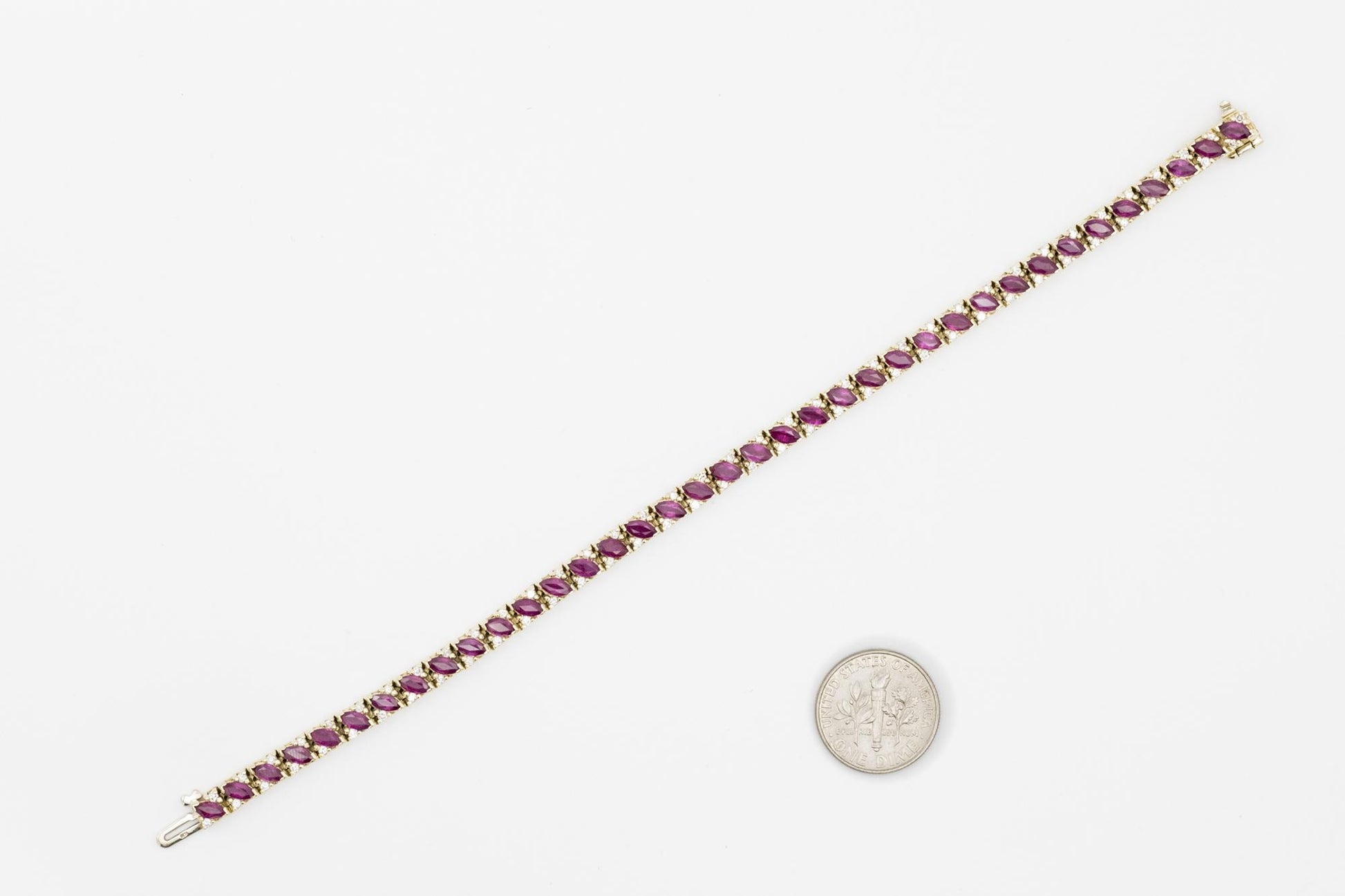 14K Ruby and Diamond Tennis Bracelet