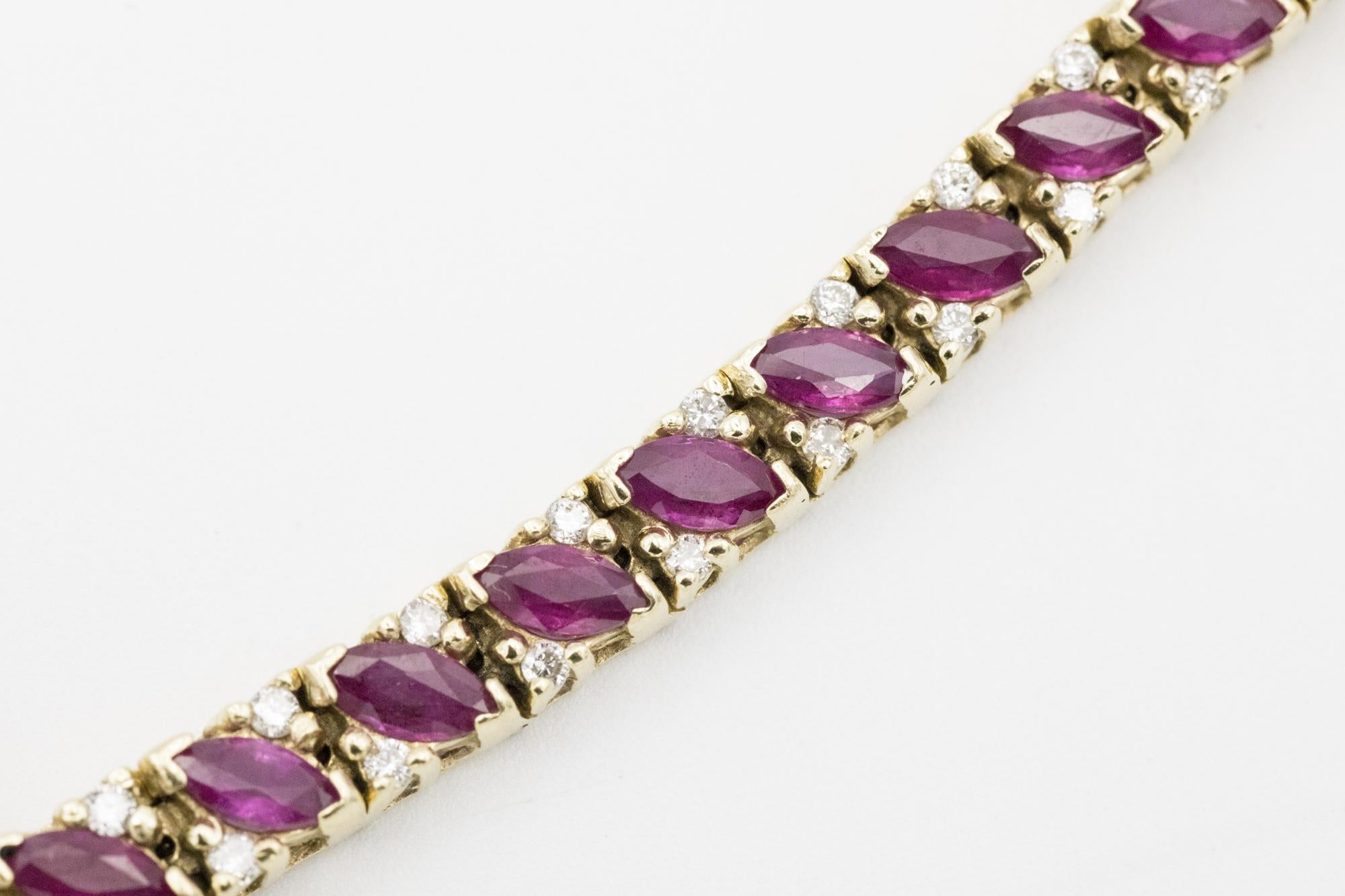 14K Ruby and Diamond Tennis Bracelet