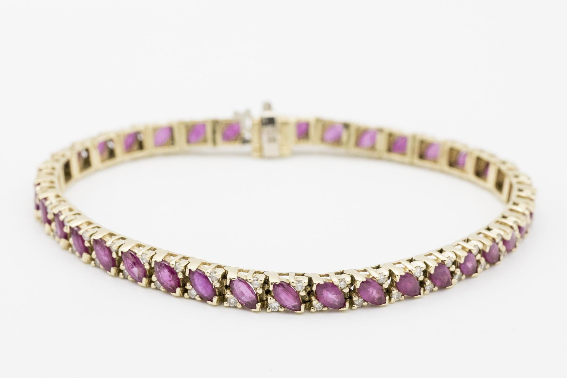 14K Ruby and Diamond Tennis Bracelet