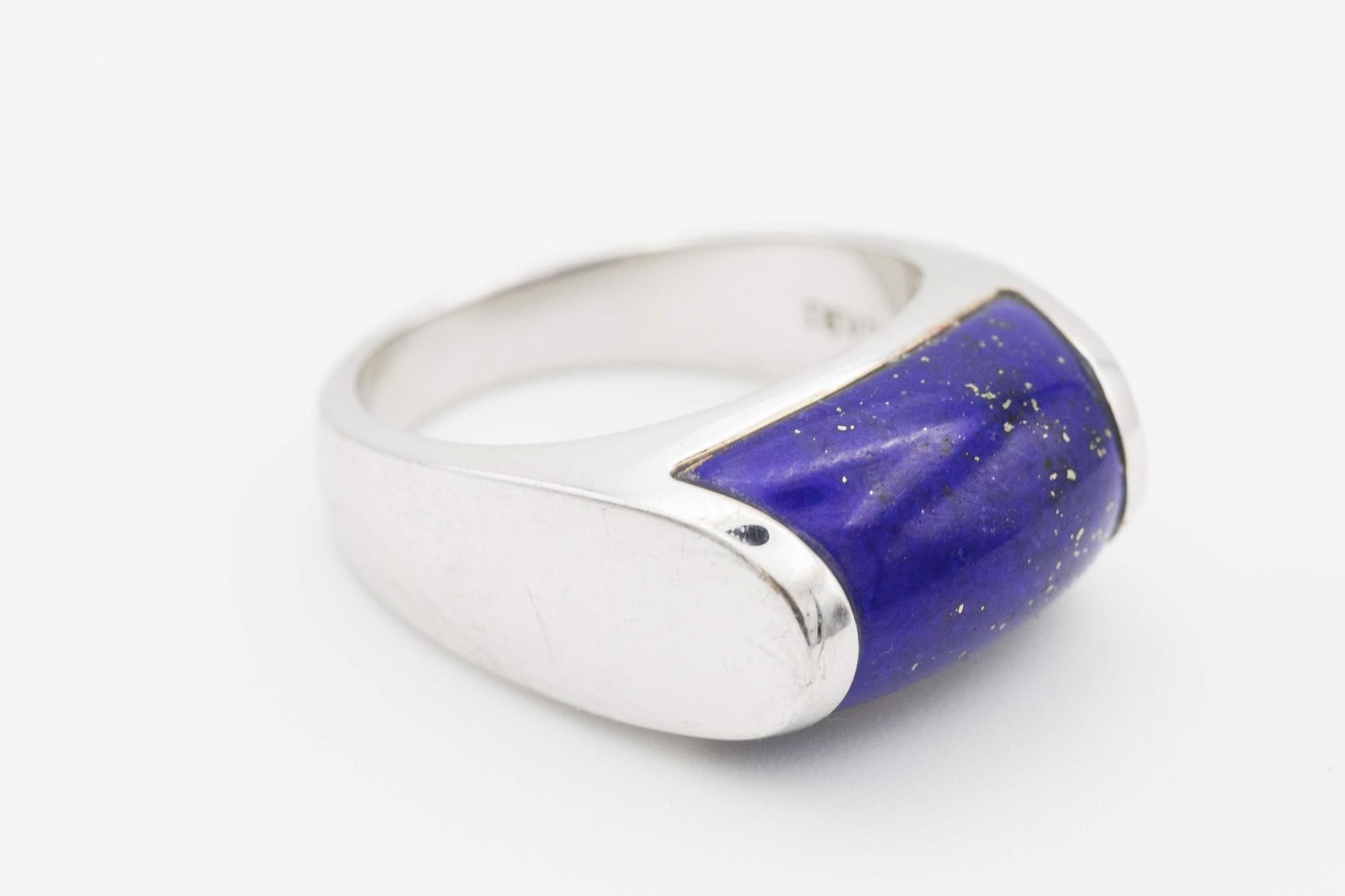 18K White Gold Bvlgari Lapis Lazuli Tronchetto Ring