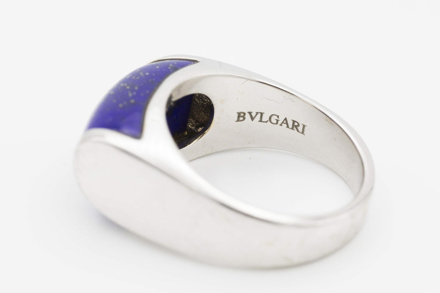 18K White Gold Bvlgari Lapis Lazuli Tronchetto Ring