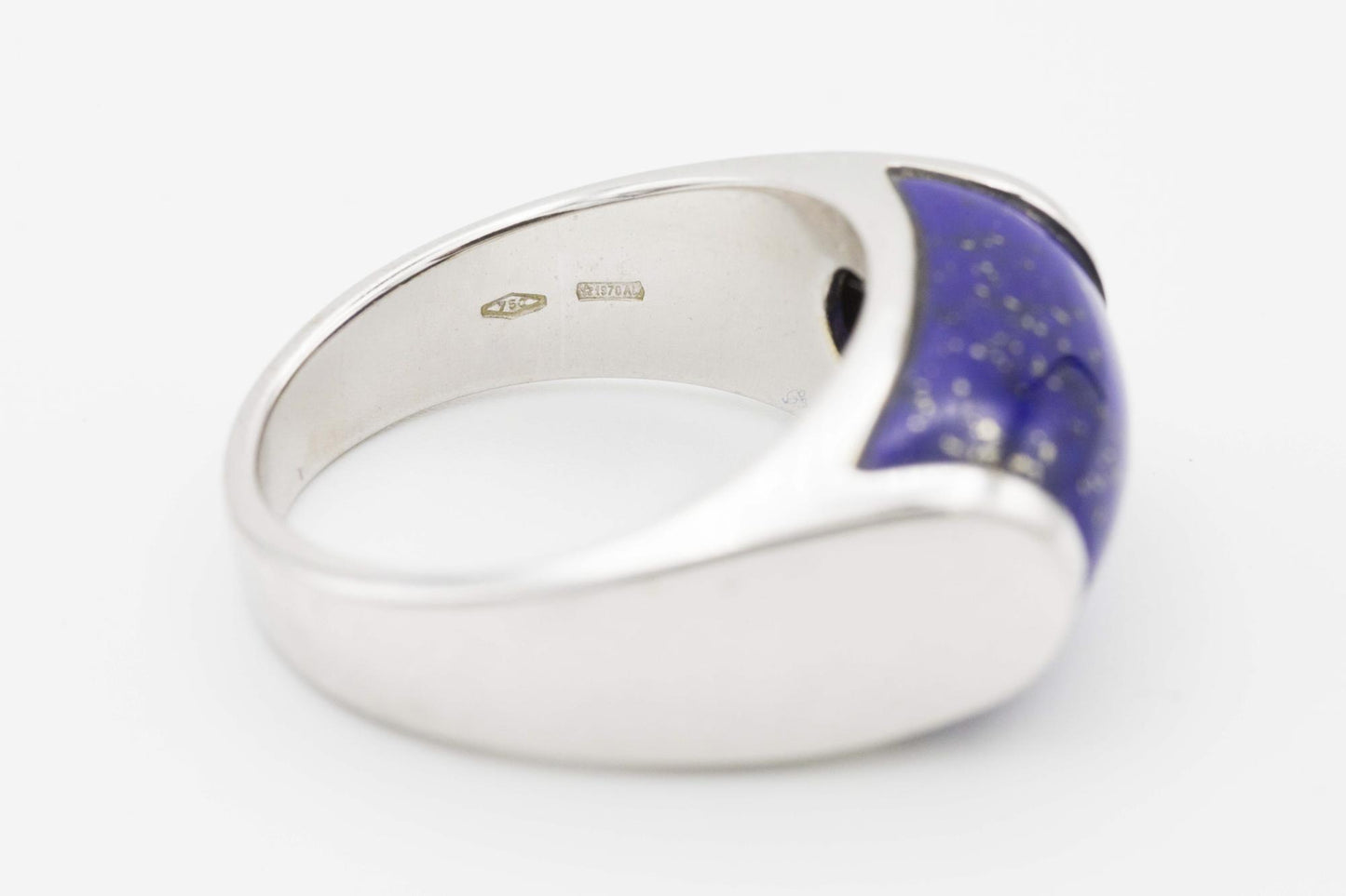 18K White Gold Bvlgari Lapis Lazuli Tronchetto Ring